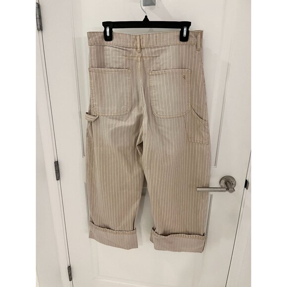Anthropologie The Kayden Pilcro Carpenter Barrel Pants Stripe Women's Size 28 - Picture 7 of 15